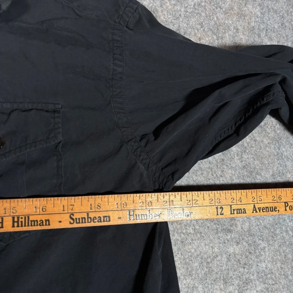 Banana Republic Utility Shirt Mens S Black 100% Cotton Long Sleeve Button Up VTG